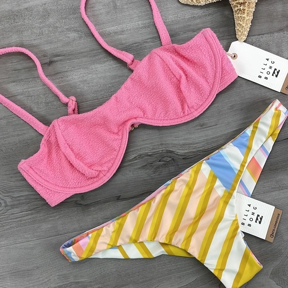 ☀️BILLABONG☀️ SO DAZED OLIVIA UNDERWIRE BREAK OF DAWN TANGA BIKINI SET
